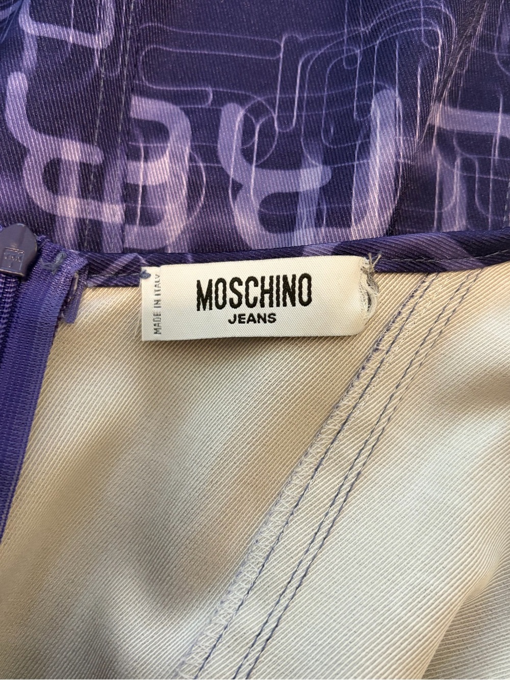 Moschino Jeans Vintage Purple 'Future 2000'  Slip Dress - Picture 3 of 4